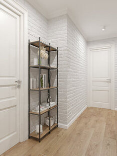 Фото № 2: Дизайн-проект прихожей 8.8  м² стиль Скандинавский для ЖК Новый город