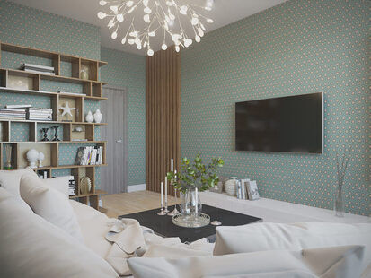 Фото № 4: Дизайн-проект зала 16.3  м² стиль Скандинавский для ЖК На набережной