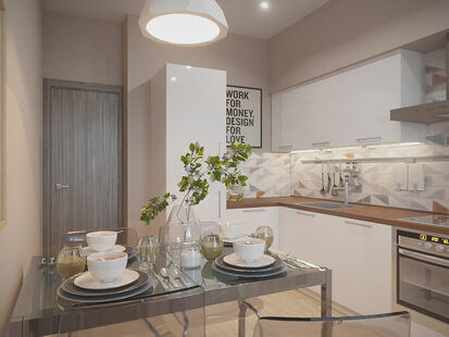 Фото № 1: Дизайн-проект кухни 11.0  м² стиль Скандинавский для ЖК На набережной