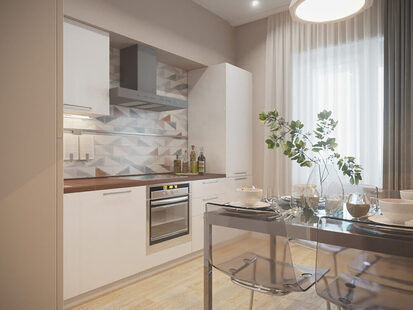 Фото № 3: Дизайн-проект кухни 11.0  м² стиль Скандинавский для ЖК На набережной