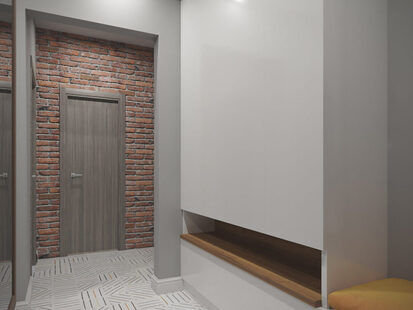 Фото № 1: Дизайн-проект прихожей 8.5  м² стиль Скандинавский для ЖК На набережной