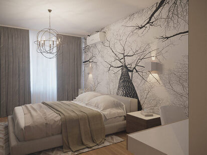 Фото № 1: Дизайн-проект спальни 15.0  м² стиль Скандинавский для ЖК PLAZA