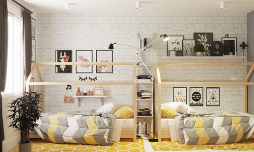 Фото № 1: Дизайн-проект детской 11.0  м² Скандинавский стиль для ЖК Серебряные звоны-2