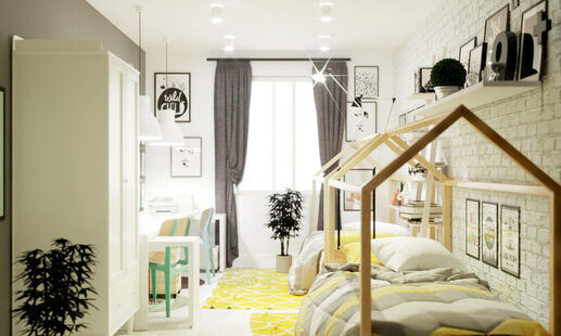 Фото № 2: Дизайн-проект детской 11.0  м² Скандинавский стиль для ЖК Серебряные звоны-2
