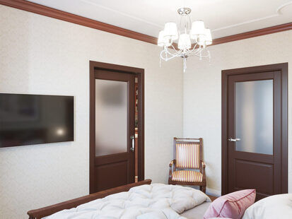 Фото № 3: Дизайн-проект спальни 9.9  м² стиль Классика для ЖК Времена года