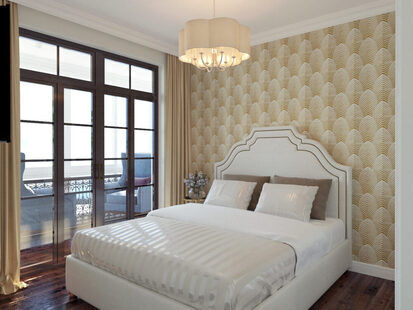 Фото № 1: Дизайн-проект спальни 11.1  м² стиль Американская классика для ЖК Аквамарин