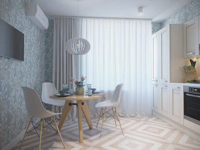 Фото № 2: Дизайн-проект кухни 10.5  м² стиль Скандинавский для ЖК Новый город