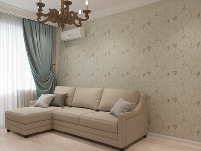 Фото № 2: Дизайн-проект зала 11.6  м² стиль Современная классика для ЖК На набережной