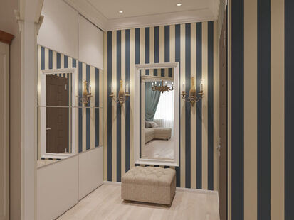 Фото № 1: Дизайн-проект прихожей 9.9  м² стиль Современная классика для ЖК На набережной