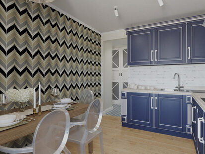 Фото № 2: Дизайн-проект кухни 11.2  м² стиль Современная классика для ЖК Новый город