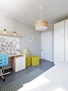 Фото № 1: Дизайн-проект детской 9.7  м² стиль Контемпорари для ЖК Соседи 2