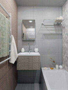 Фото № 1: Дизайн-проект ванной 2.9  м² стиль Контемпорари для ЖК Соседи 2