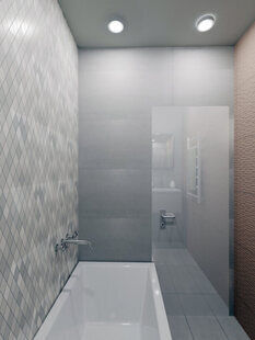 Фото № 2: Дизайн-проект ванной 2.9  м² стиль Контемпорари для ЖК Соседи 2
