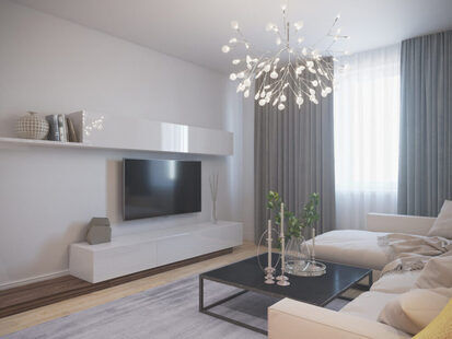 Фото № 3: Дизайн-проект зала 19.7  м² стиль Модернизм для ЖК Времена года