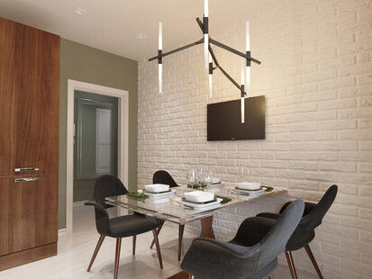 Фото № 1: Дизайн-проект кухни 13.0  м² стиль Модернизм для ЖК Новый город