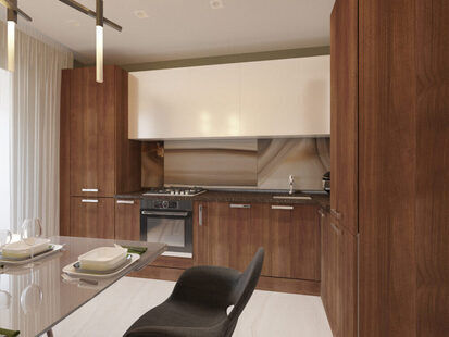 Фото № 2: Дизайн-проект кухни 13.0  м² стиль Модернизм для ЖК Новый город