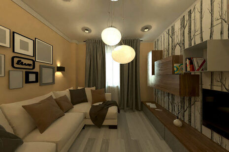 Фото № 3: Дизайн-проект кухни-гостиной 23.6  м² стиль Модернизм для ЖК PLAZA