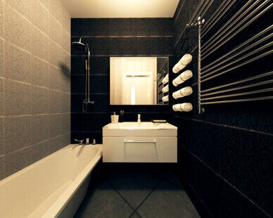 Фото № 1: Дизайн-проект совмещенного санузла 3.6  м² стиль Модернизм для ЖК PLAZA