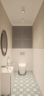 Фото № 1: Дизайн-проект туалета 2.0  м² стиль Современная классика для ЖК Новый город