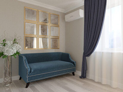 Фото № 1: Дизайн-проект спальни 17.0  м² стиль Современная классика для ЖК Новый город