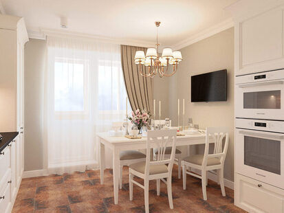 Фото № 2: Дизайн-проект кухни 12.5  м² стиль Современная классика для ЖК Новый город