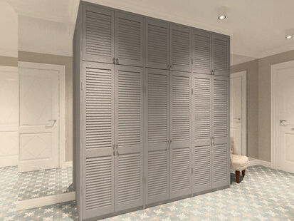 Фото № 1: Дизайн-проект прихожей 12.7  м² стиль Современная классика для ЖК Новый город