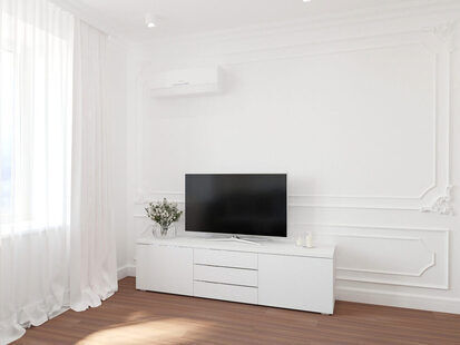 Фото № 2: Дизайн-проект зала 15.6  м² стиль Современная классика для ЖК Новый город