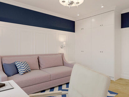 Фото № 3: Дизайн-проект зала 15.4  м² стиль Современная классика для ЖК Новый город