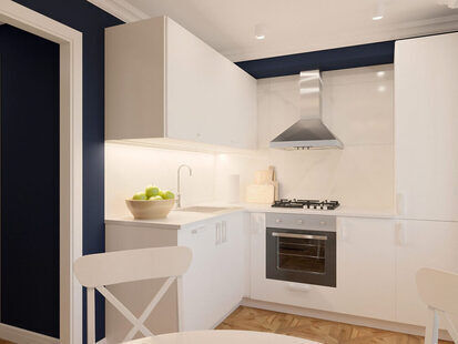 Фото № 2: Дизайн-проект кухни 9.4  м² стиль Современная классика для ЖК Новый город