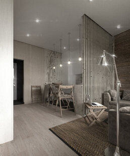 Фото № 5: Дизайн-проект кухни-гостиной 19.0  м² стиль Этнический для ЖК Петровский Квартал