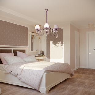 Фото № 2: Дизайн-проект спальни 15.5  м² стиль Современная классика для ЖК Смайлино