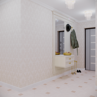 Фото № 1: Дизайн-проект прихожей 12.1  м² стиль Современная классика для ЖК Смайлино