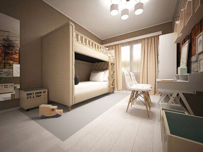 Фото № 1: Дизайн-проект детской 13.7  м² Контемпорари для ЖК Лайт Сити LS