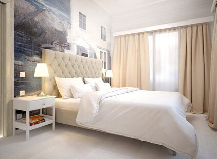 Фото № 1: Дизайн-проект спальни 14.6  м² Контемпорари для ЖК Лайт Сити LS