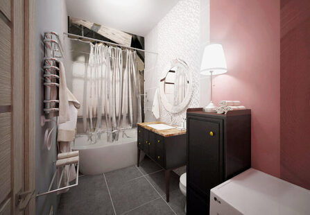 Фото № 1: Дизайн-проект совмещенного санузла 5.8  м² Контемпорари для ЖК Лайт Сити LS