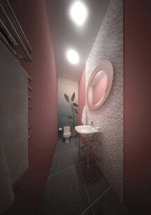 Фото № 3: Дизайн-проект совмещенного санузла 5.8  м² Контемпорари для ЖК Лайт Сити LS