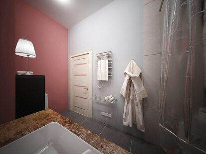 Фото № 2: Дизайн-проект совмещенного санузла 5.8  м² Контемпорари для ЖК Лайт Сити LS