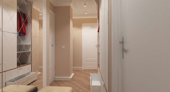 Прихожая: готовый дизайн проект в стиле "Современная классика". Площадь 7.0 м² - фото №1