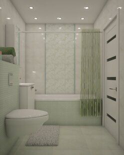 Фото № 3: Дизайн-проект совмещенного санузла 4.0  м² Контемпорари для ЖК Алые паруса