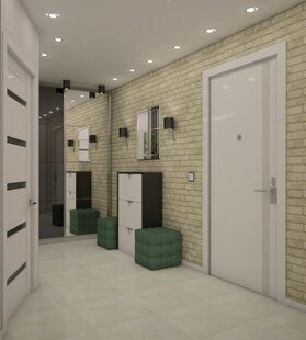 Фото № 1: Дизайн-проект прихожей 7.7  м² Контемпорари для ЖК Алые паруса