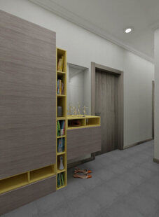 Фото № 1: Дизайн-проект прихожей 7.6  м² Контемпорари для ЖК Петровский Квартал