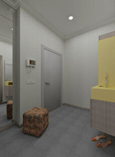 Фото № 2: Дизайн-проект прихожей 7.6  м² Контемпорари для ЖК Петровский Квартал