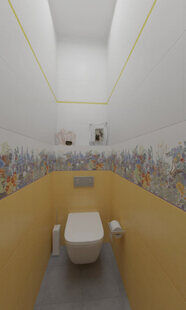 Фото № 1: Дизайн-проект туалета 1.3  м² Контемпорари для ЖК Петровский Квартал