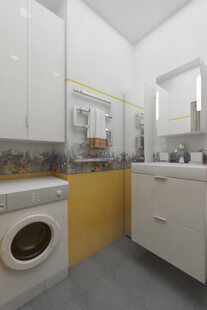 Фото № 1: Дизайн-проект ванной 3.4  м² Контемпорари для ЖК Петровский Квартал