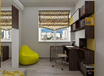 Фото № 2: Дизайн-проект детской 12.5  м² Контемпорари для ЖК Петровский Квартал