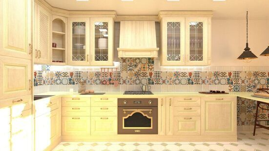 Фото № 2: Дизайн-проект кухни 21.2  м² стиль Современная классика для ЖК Наследие