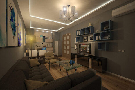 Фото № 1: Дизайн-проект кухни-гостиной 20.2  м² Современная классика для ЖК Наследие