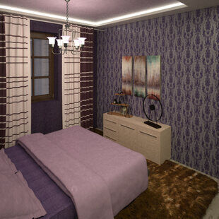 Фото № 3: Дизайн-проект спальни 12.4  м² Современная класcика для ЖК Наследие