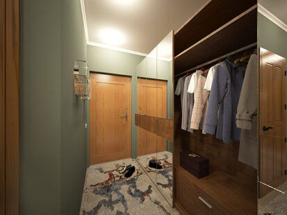 Фото № 2: Дизайн-проект прихожей 9.2  м² стиль Минимализм для ЖК Лайт Сити LS