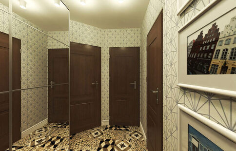 Фото № 2: Дизайн-проект прихожей 4.2  м² Скандинавский стиль для ЖК Лазурный